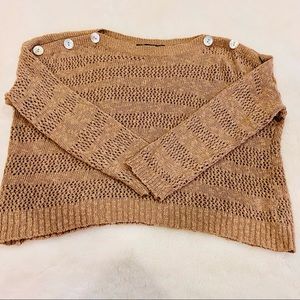 Forever 21 Crochet Style Taupe Top • Size L